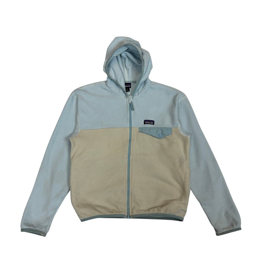Patagonia Girls Micro D Snap T Hooded Jacket Youth Medium Granola Gorpcore